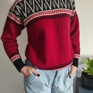 Gruby sweter z wełną vintage